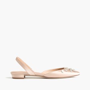 J. Crew Shoes - ๐ J.Crew Embellished Satin Slingback Flats J. Crew Shoes - ๐ J.Crew Embellished Satin Slingback Flats